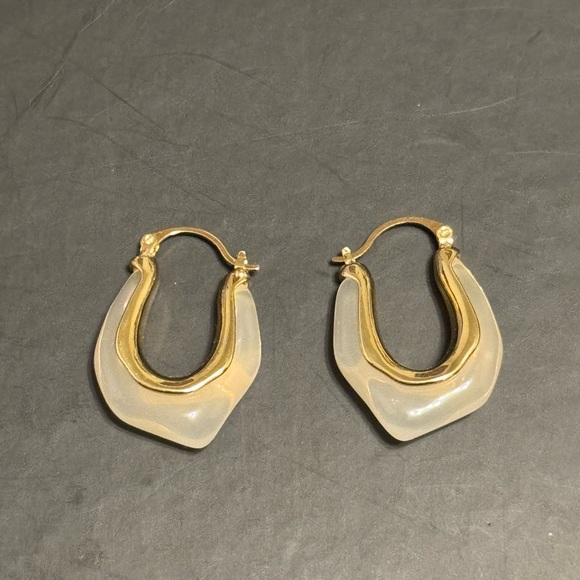 T.J.Maxx Jewelry - Gold and Opalescent Hoop Earrings
